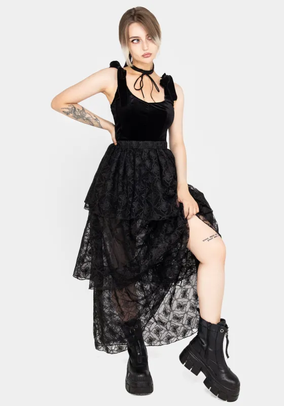 Chrysalis Butterfly Lace Tiered Maxi Skirt sold by Disturbia