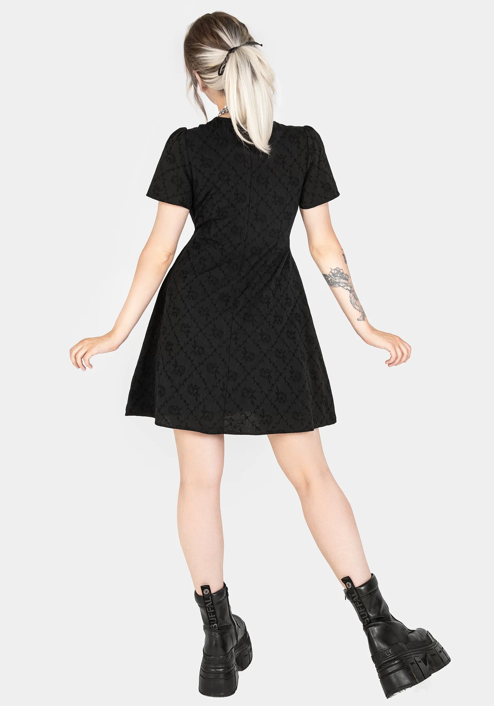 Polgara Floral Jacquard Mini Dress sold by Disturbia product image thumbnail 3