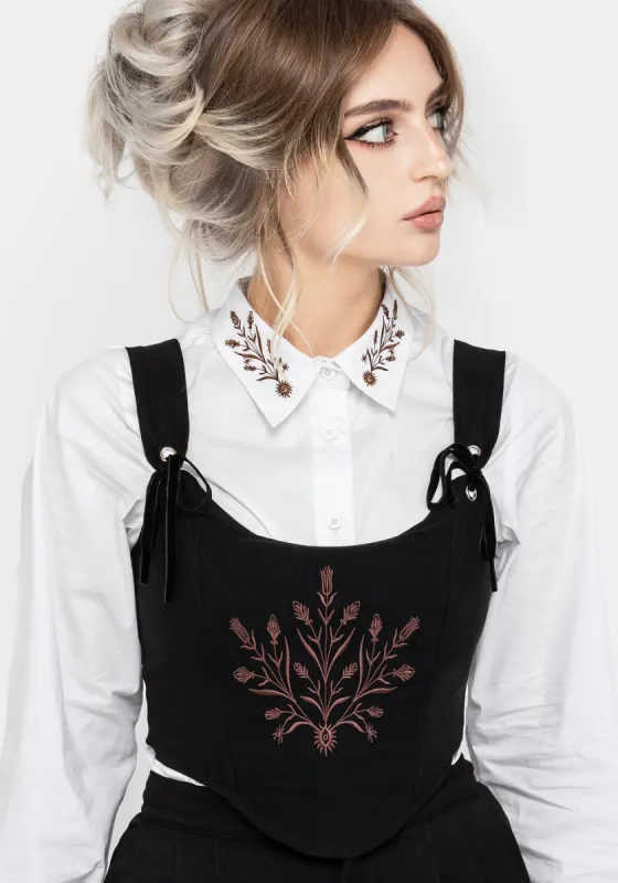 Cybele Embroidered Crop Corset Top sold by Disturbia