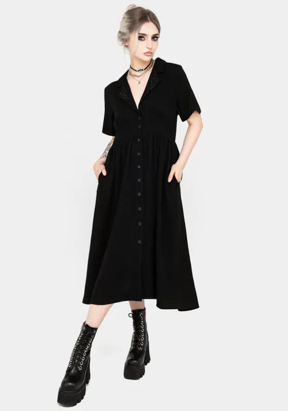 Jasmine Embroidered Midi Shirt Dress sold by Disturbia