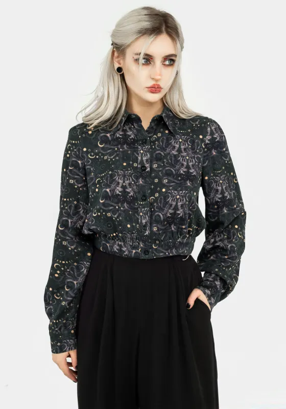 Cailleach Button Up Crop Shirt sold by Disturbia