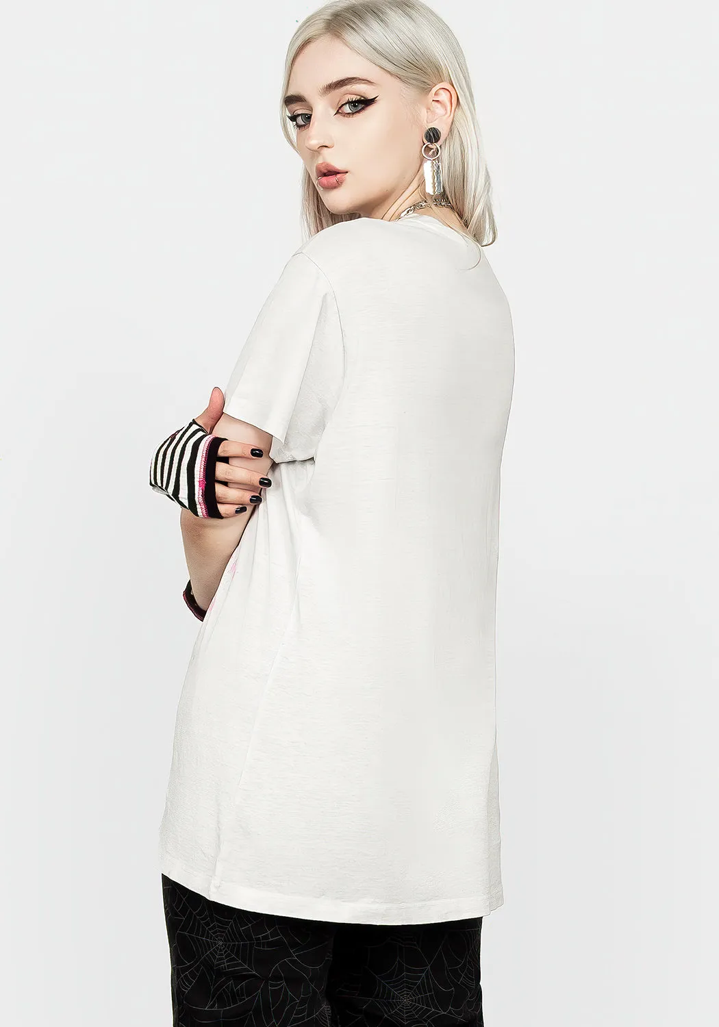 Morbid Vintage Off White Washed T-Shirt sold by Disturbia product image thumbnail 5