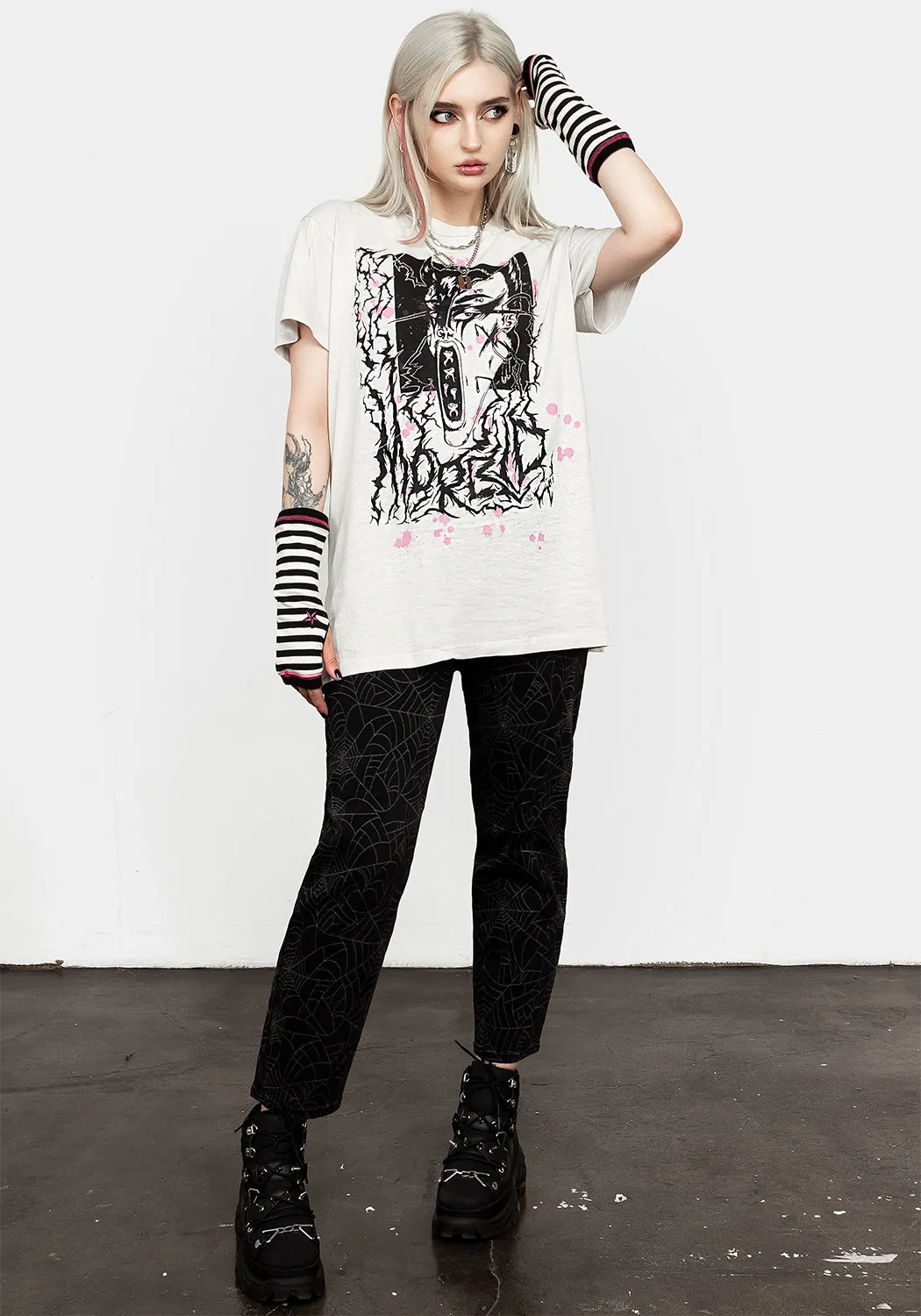 Morbid Vintage Off White Washed T-Shirt sold by Disturbia product image thumbnail 3