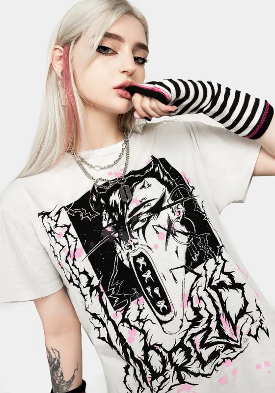 Morbid Vintage Off White Washed T-Shirt sold by Disturbia