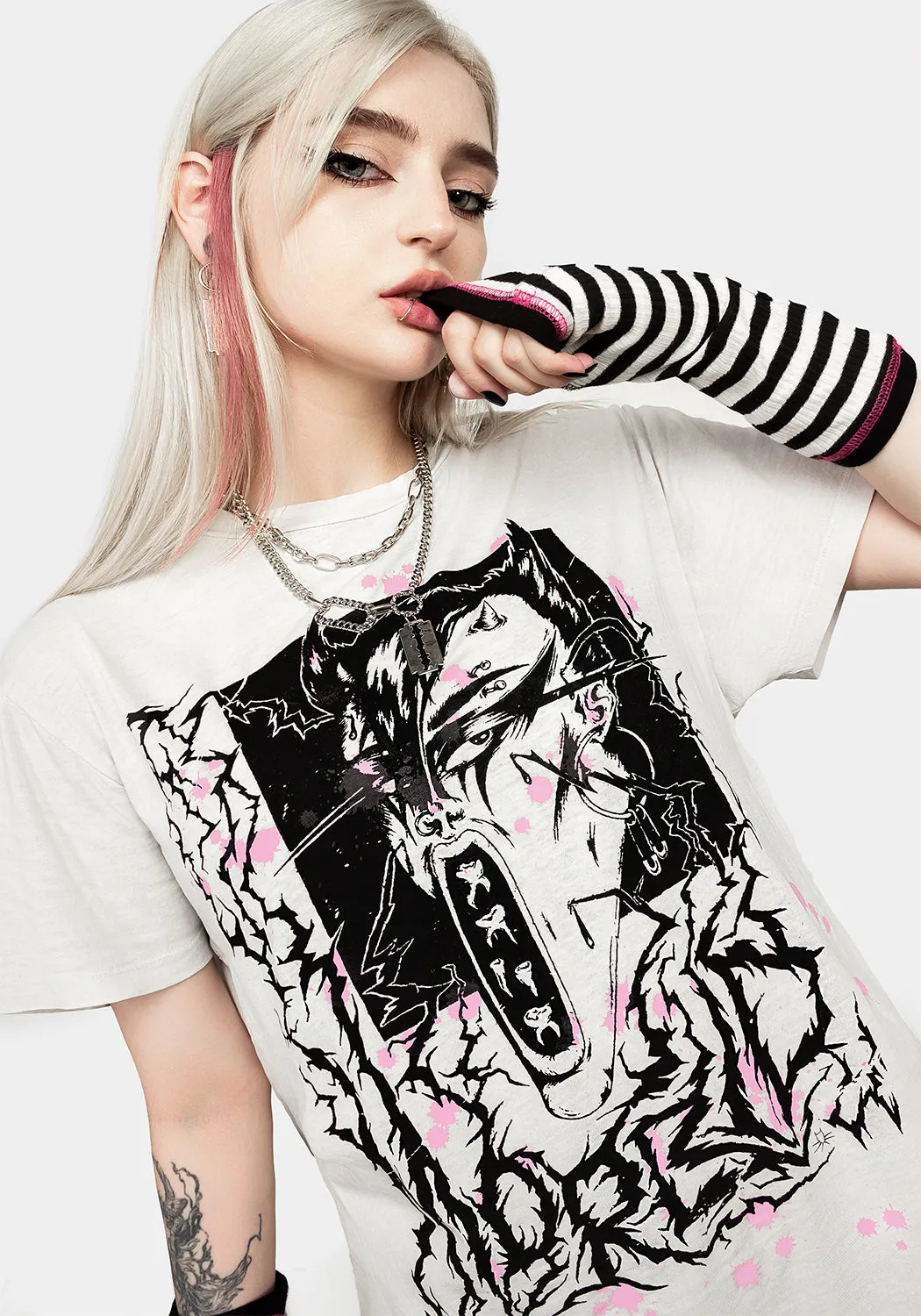 Morbid Vintage Off White Washed T-Shirt sold by Disturbia
