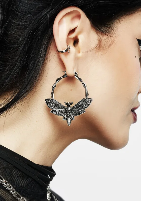 Mortmoth Hoop Earring sold by Disturbia