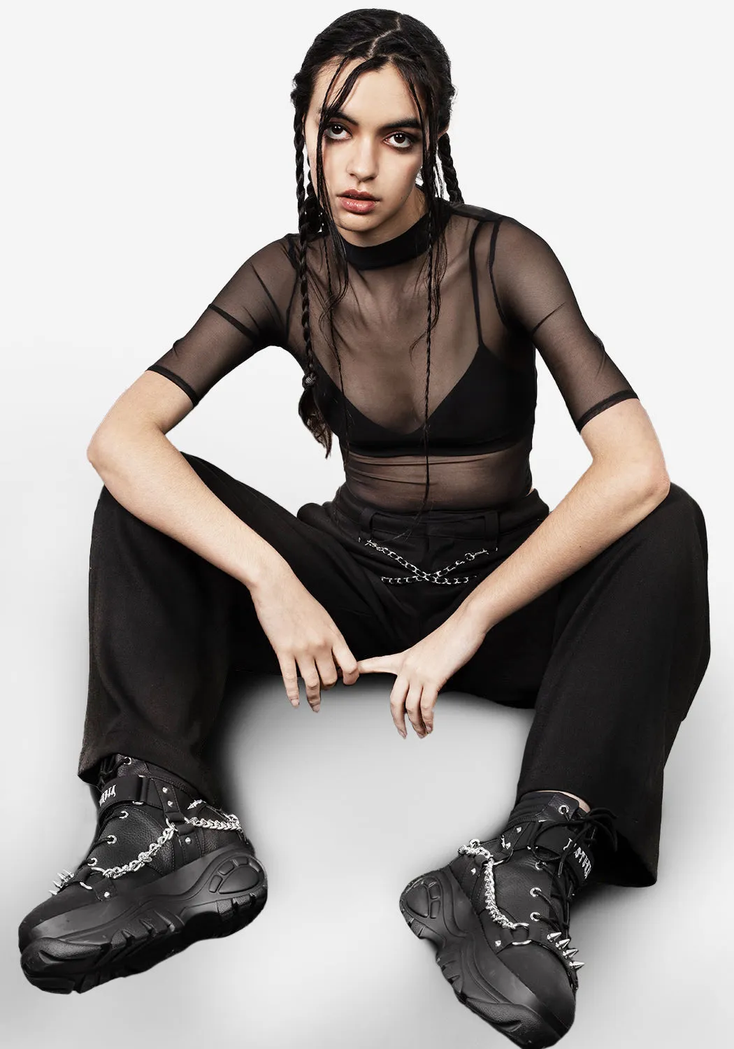 Jinx Mesh Short Sleeve Top sold by Disturbia product image thumbnail 5