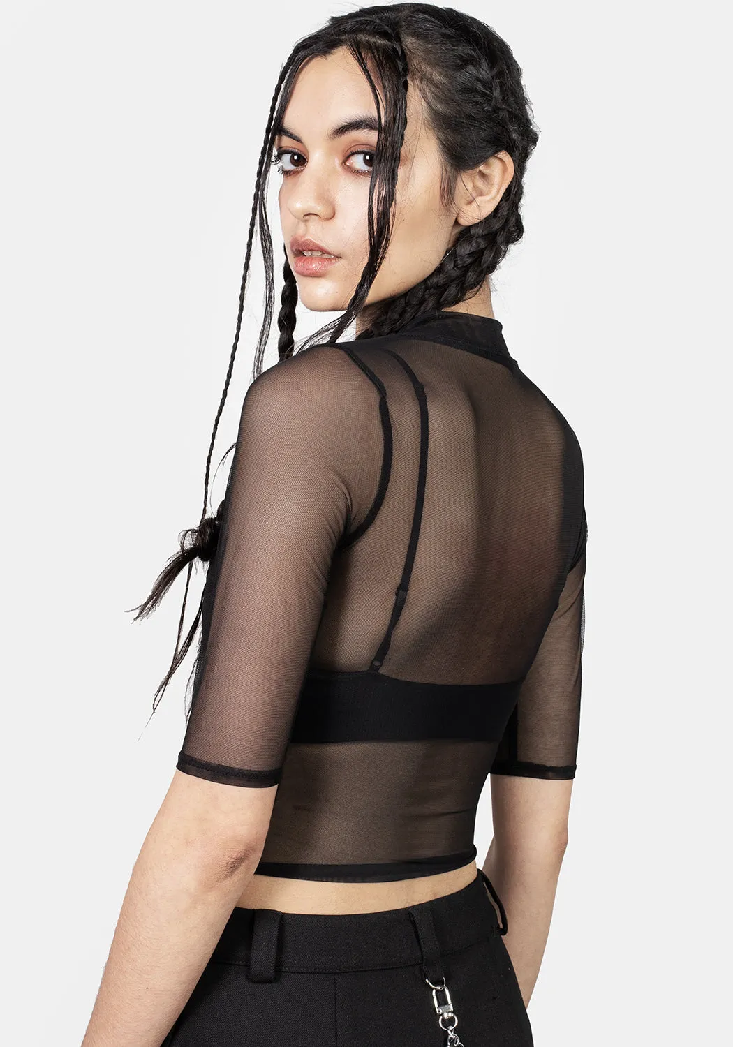 Jinx Mesh Short Sleeve Top sold by Disturbia product image thumbnail 4