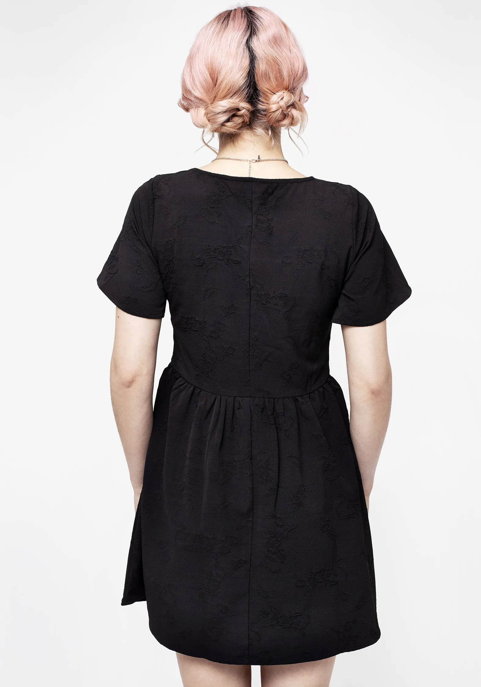 Medea Button Jacquard Floral Mini Dress sold by Disturbia product image thumbnail 3