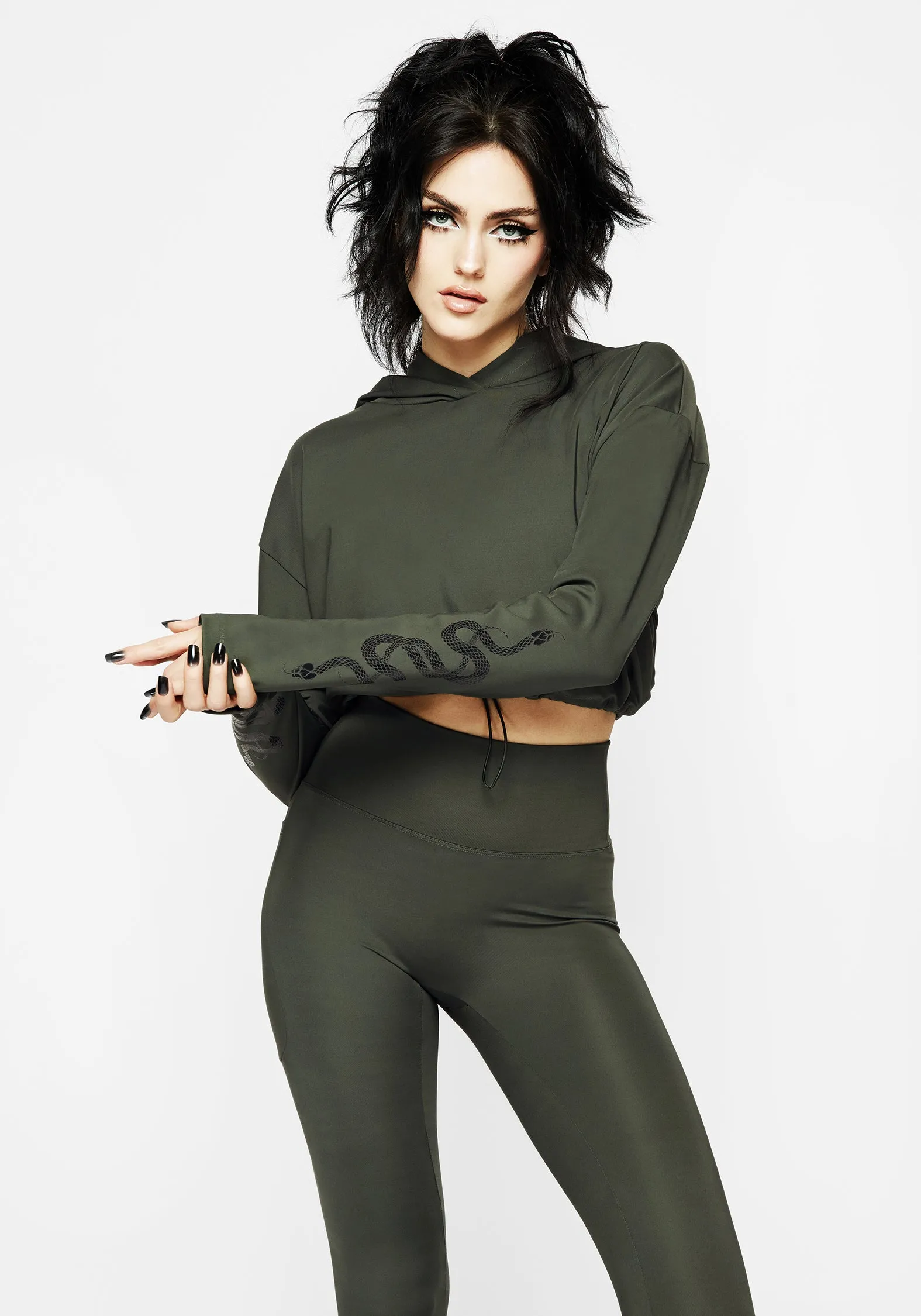 Venin Snake Athleisure Crop Hoody sold by Disturbia
