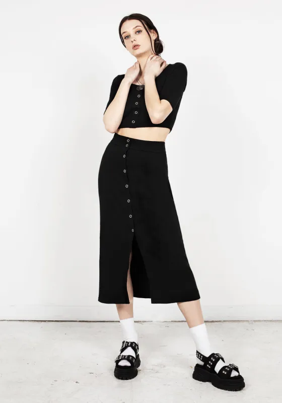 Obsidian Midi Skirt sold by Disturbia