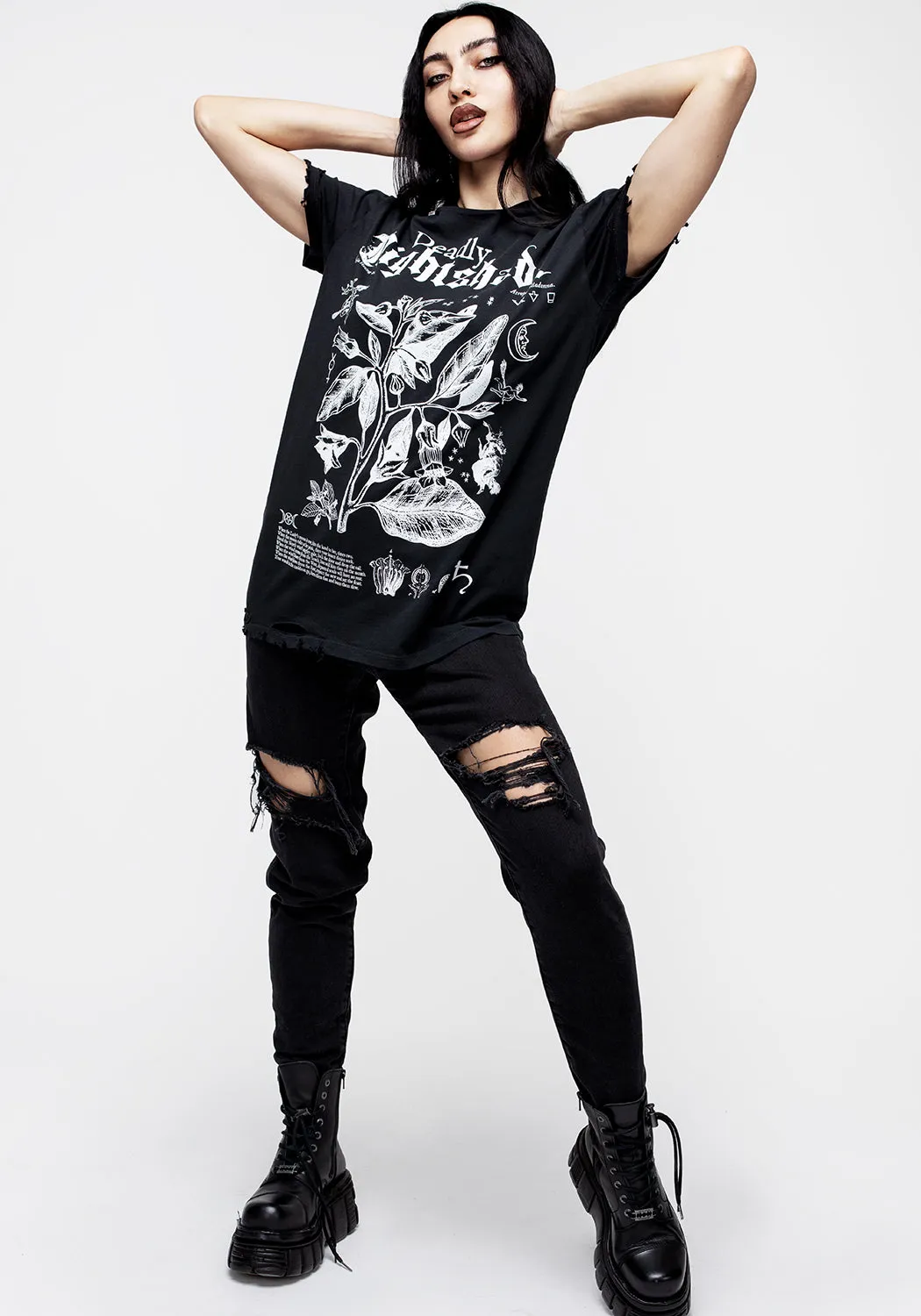 Nightshade Distressed T-shirt sold by Disturbia product image thumbnail 4
