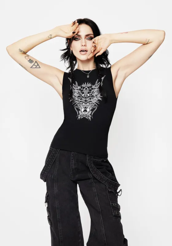 Guardian Embroidered Sleeveless Top sold by Disturbia