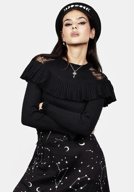 Edith Lace Panelled Jumper sold by Disturbia