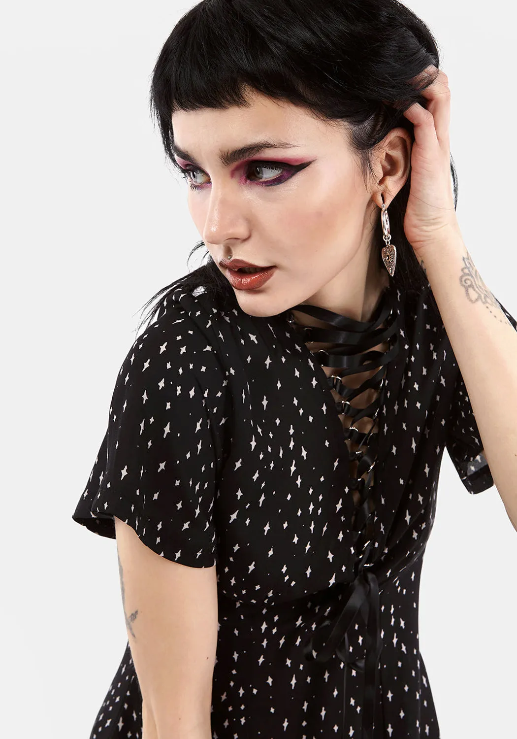 BLASPHEME LACE UP MINI DRESS sold by Disturbia product image thumbnail 2