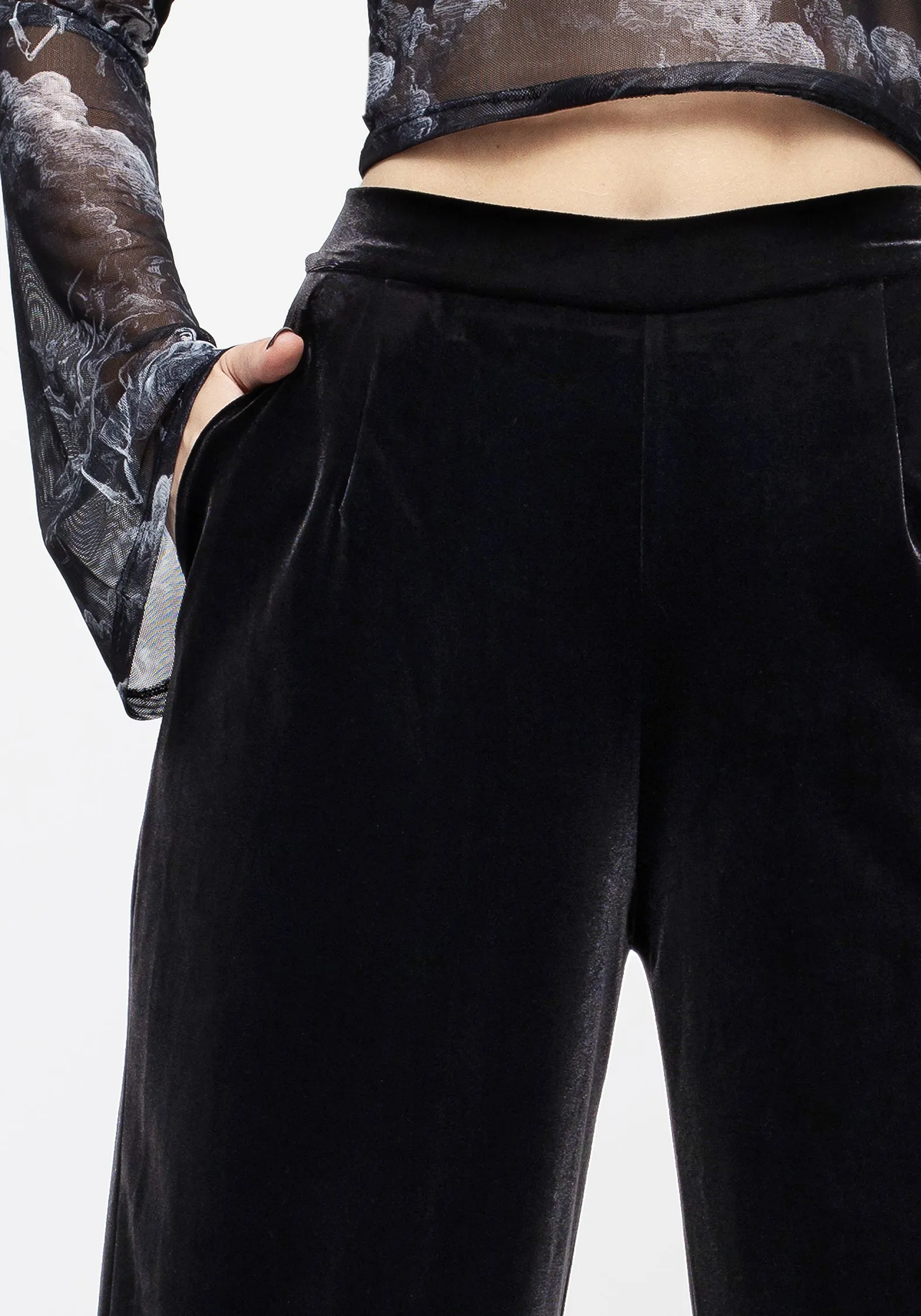 Valeria Velour Wide Leg Trousers sold by Disturbia product image thumbnail 2