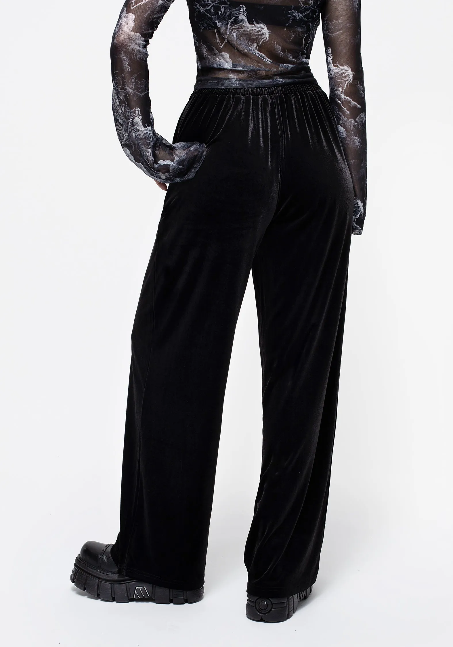 Valeria Velour Wide Leg Trousers sold by Disturbia product image thumbnail 3