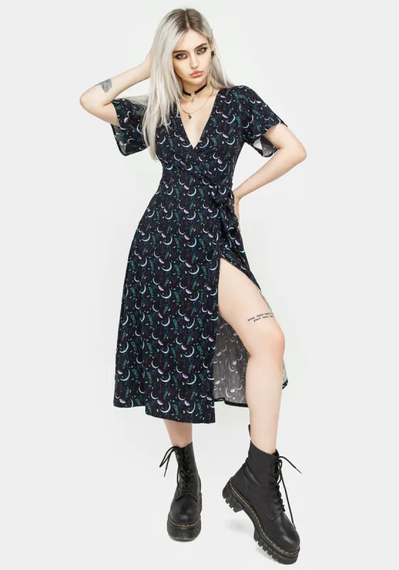 Diana Moon Moth Midi Dress sold by Disturbia