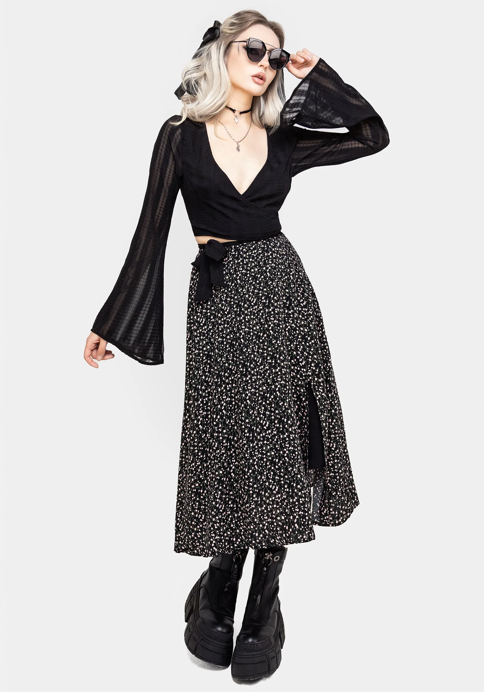 Valley Midi Skirt With Split sold by Disturbia product image thumbnail 4