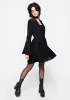 Sempre Velour Devore Corset Mini Dress with Neck Wrap sold by Disturbia