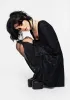Sempre Velour Devore Corset Mini Dress with Neck Wrap sold by Disturbia