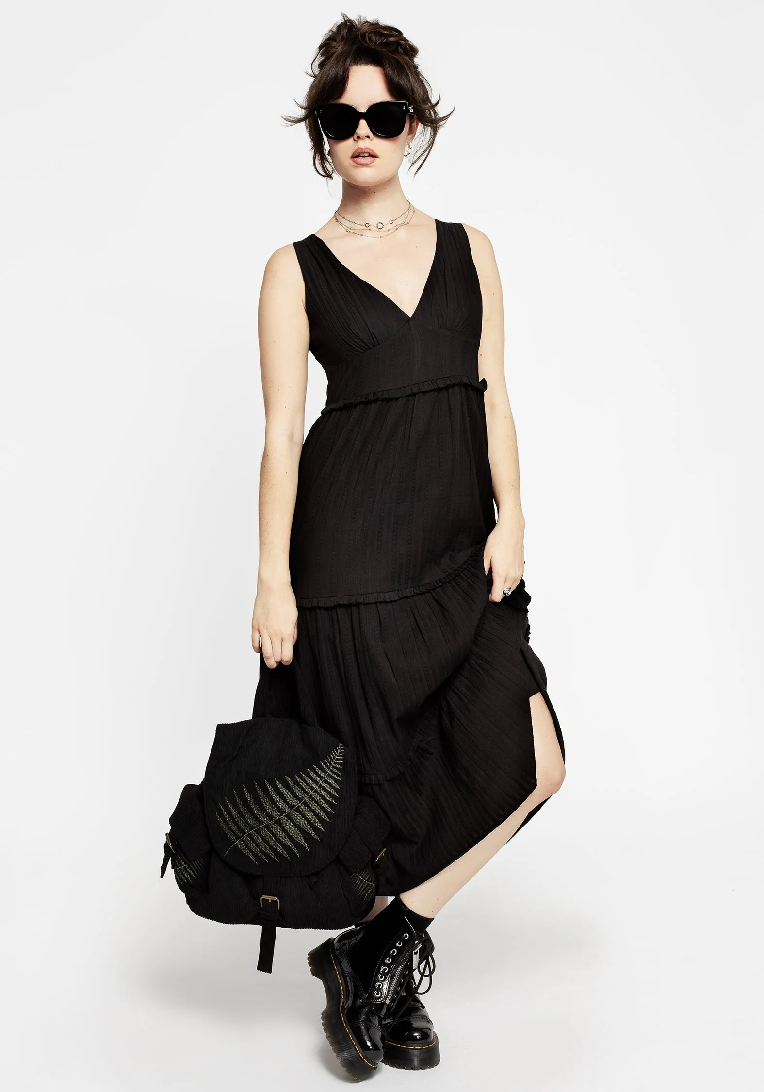 Hereka Tiered Frill Midaxi Dress sold by Disturbia