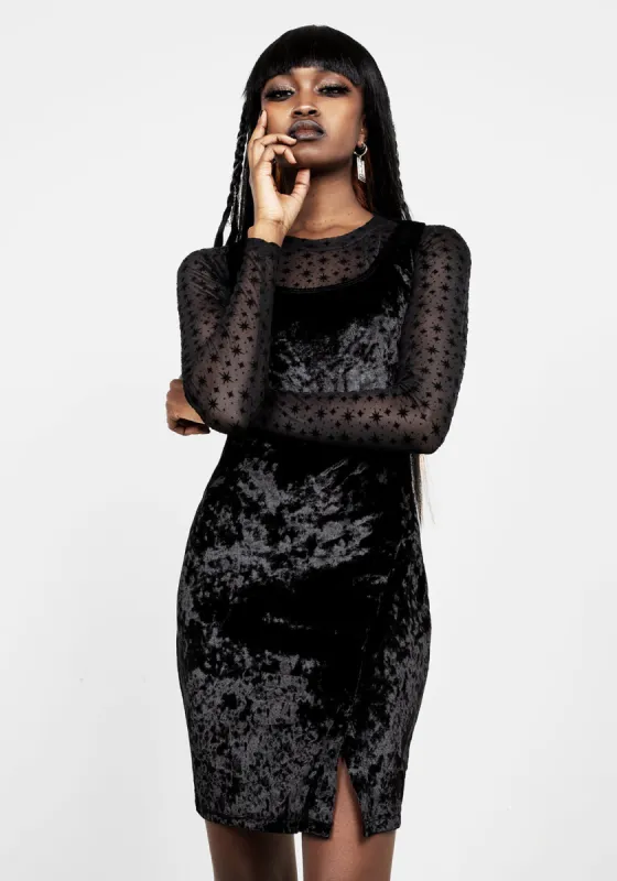 Spectacle Velvet Bodycon Dress sold by Disturbia