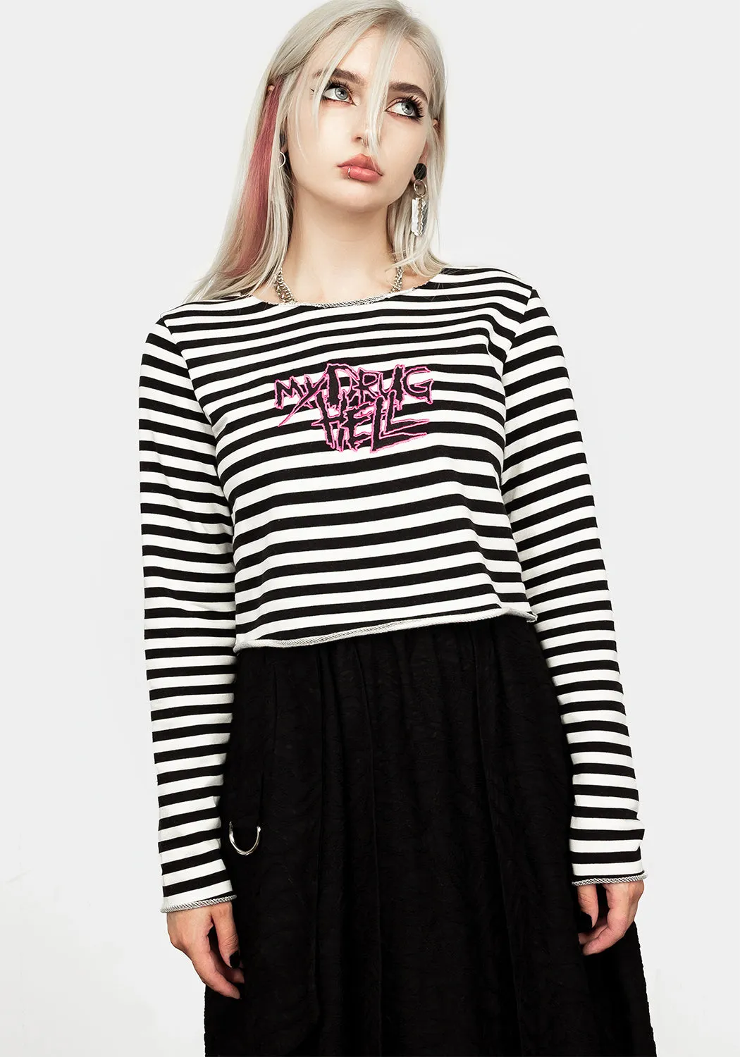 Chemical Crop Stripe Long Sleeve sold by Disturbia product image thumbnail 3