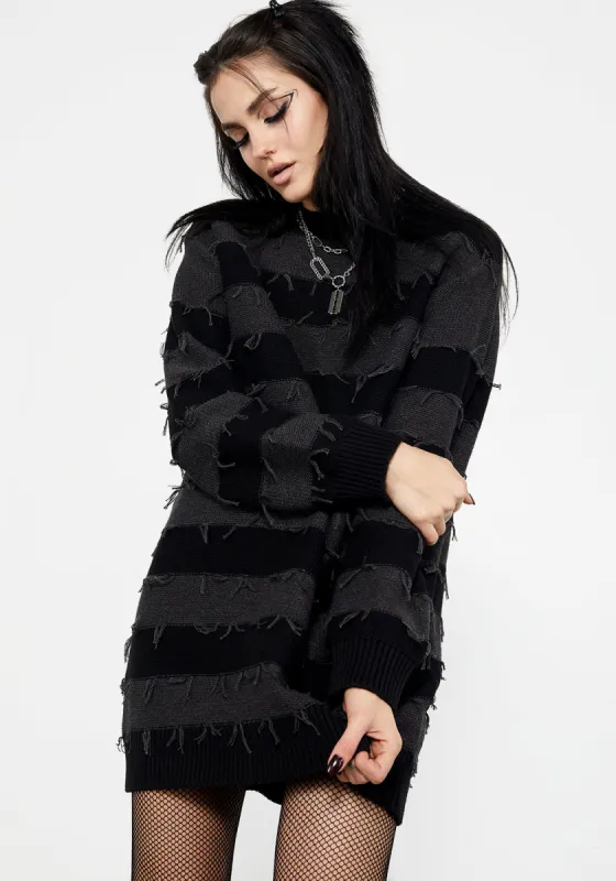 Nancy Stripe Oversized Jumper sold by Disturbia