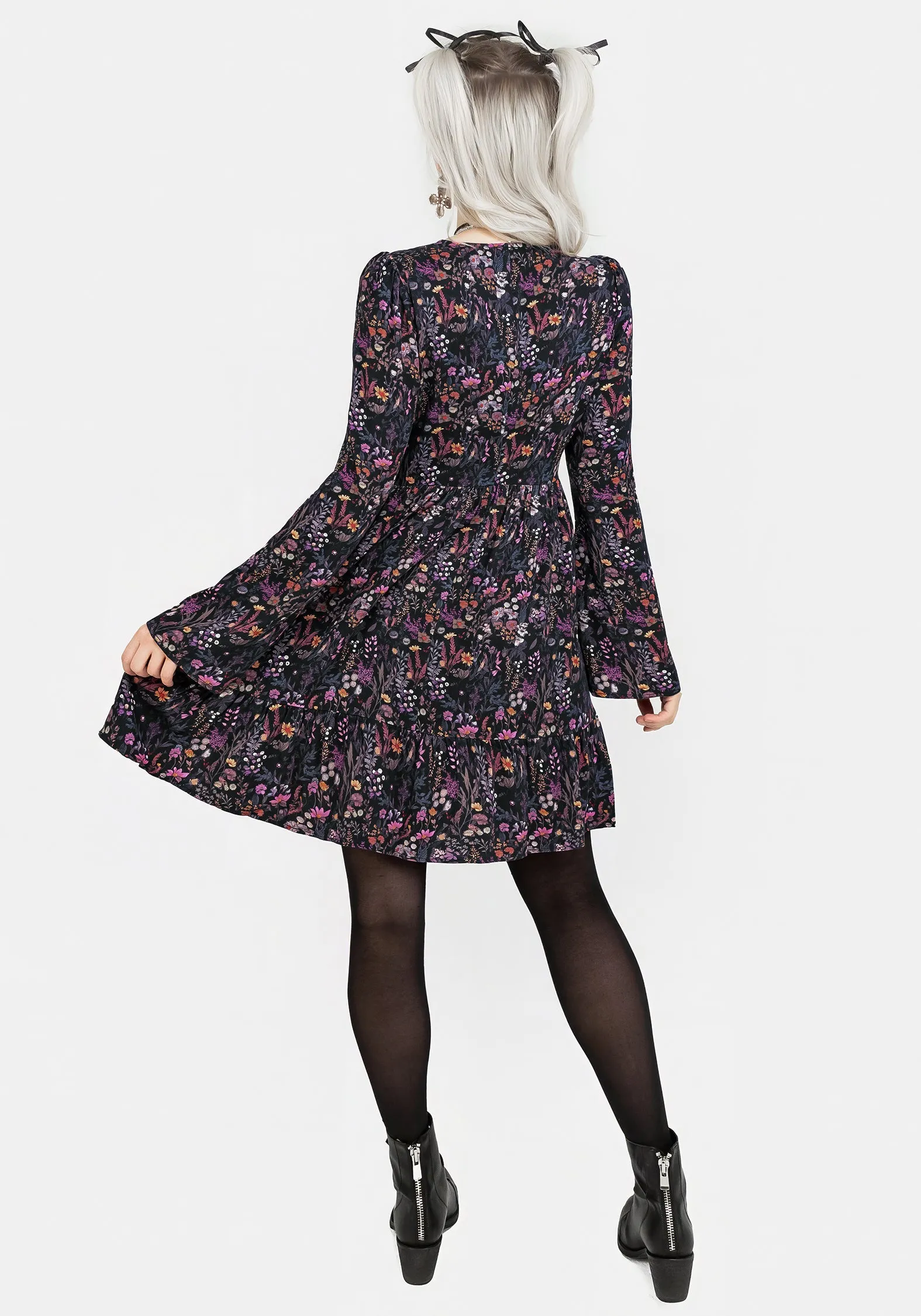 Heliotrope Floral Mini Smock Dress sold by Disturbia product image thumbnail 3