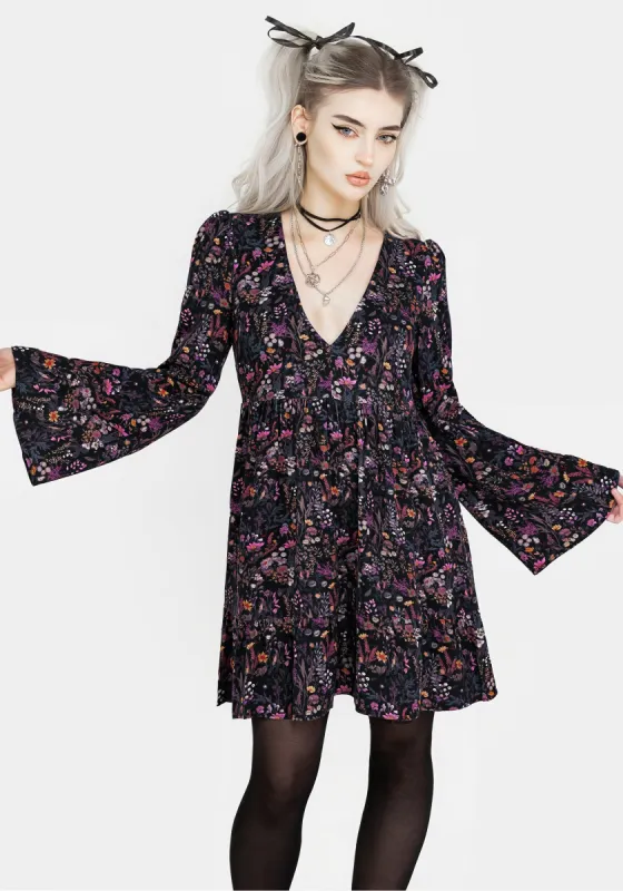 Heliotrope Floral Mini Smock Dress sold by Disturbia