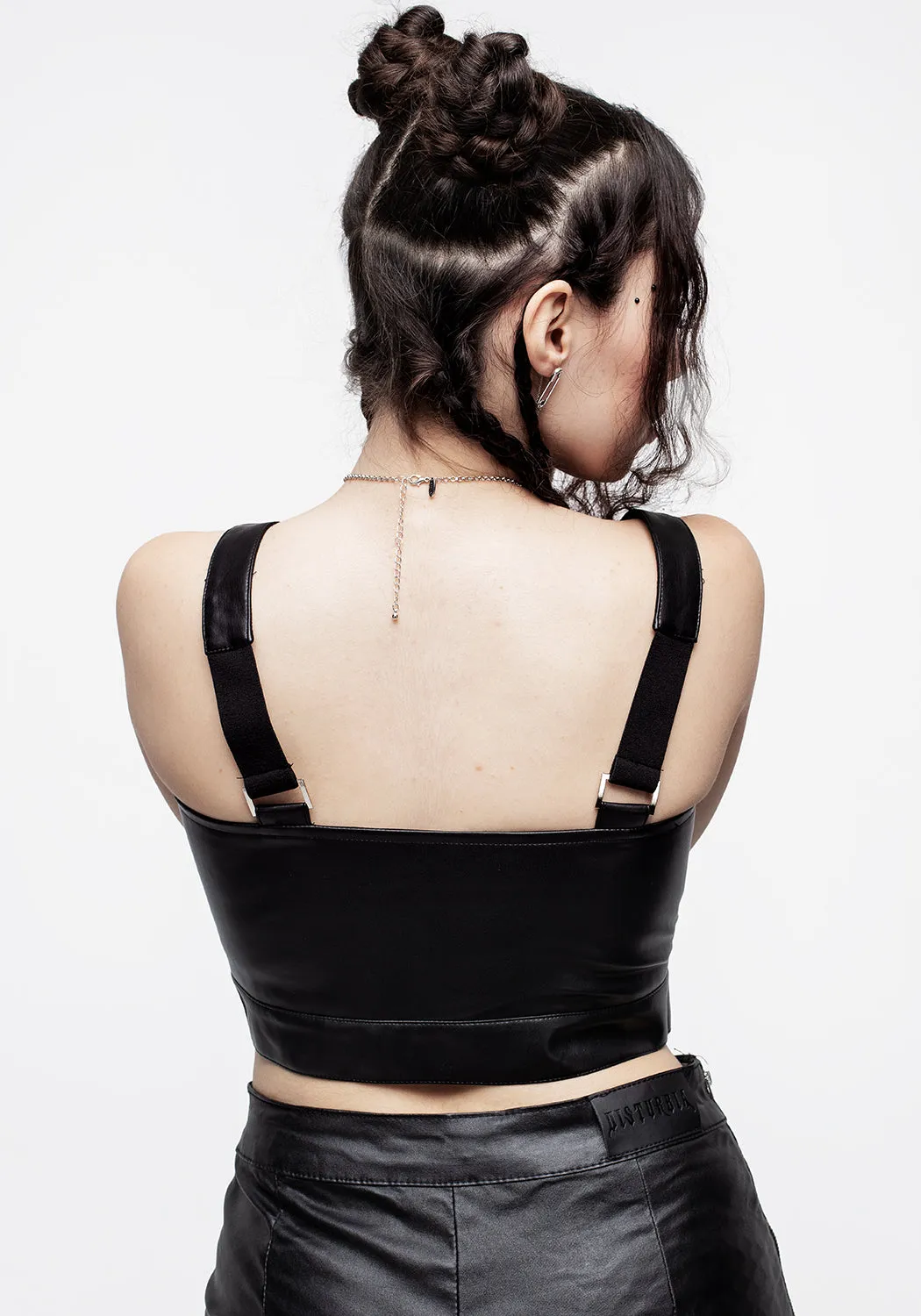 Runaway PU Leather Zipped Bralet sold by Disturbia product image thumbnail 2