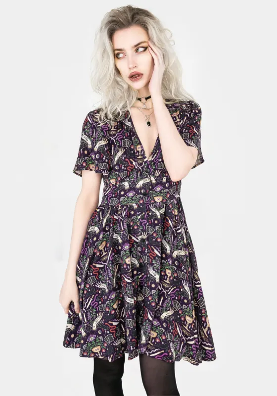 Modern Mystic Button Up Mini Dress sold by Disturbia