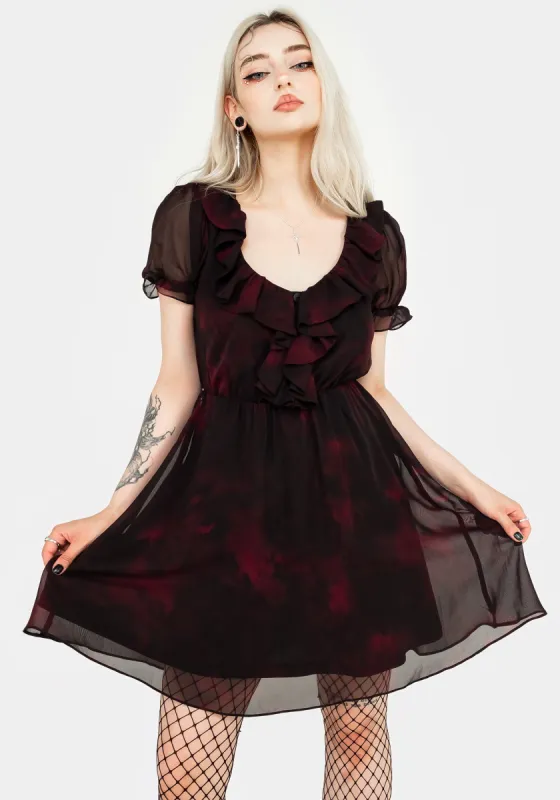 Vesta Chiffon Ruffle Mini Dress sold by Disturbia