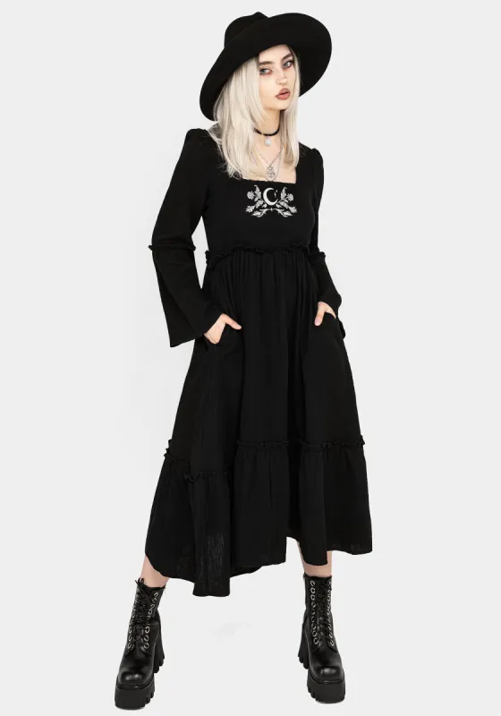Aradia Embroidered Midi Dress sold by Disturbia