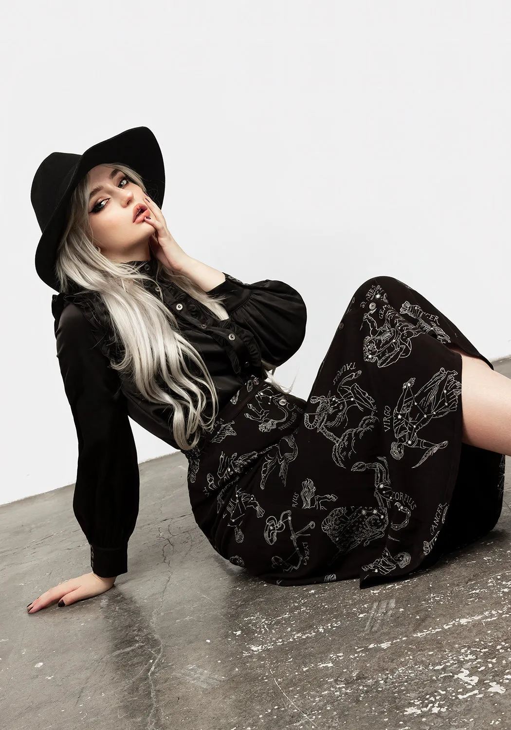 Zodiac Button Midi Skirt sold by Disturbia product image thumbnail 4