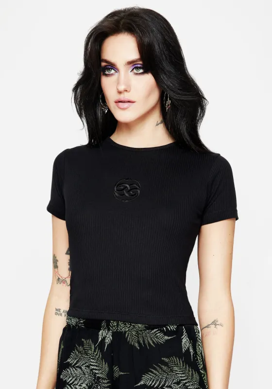 Vitra Embroidered Crop Top sold by Disturbia