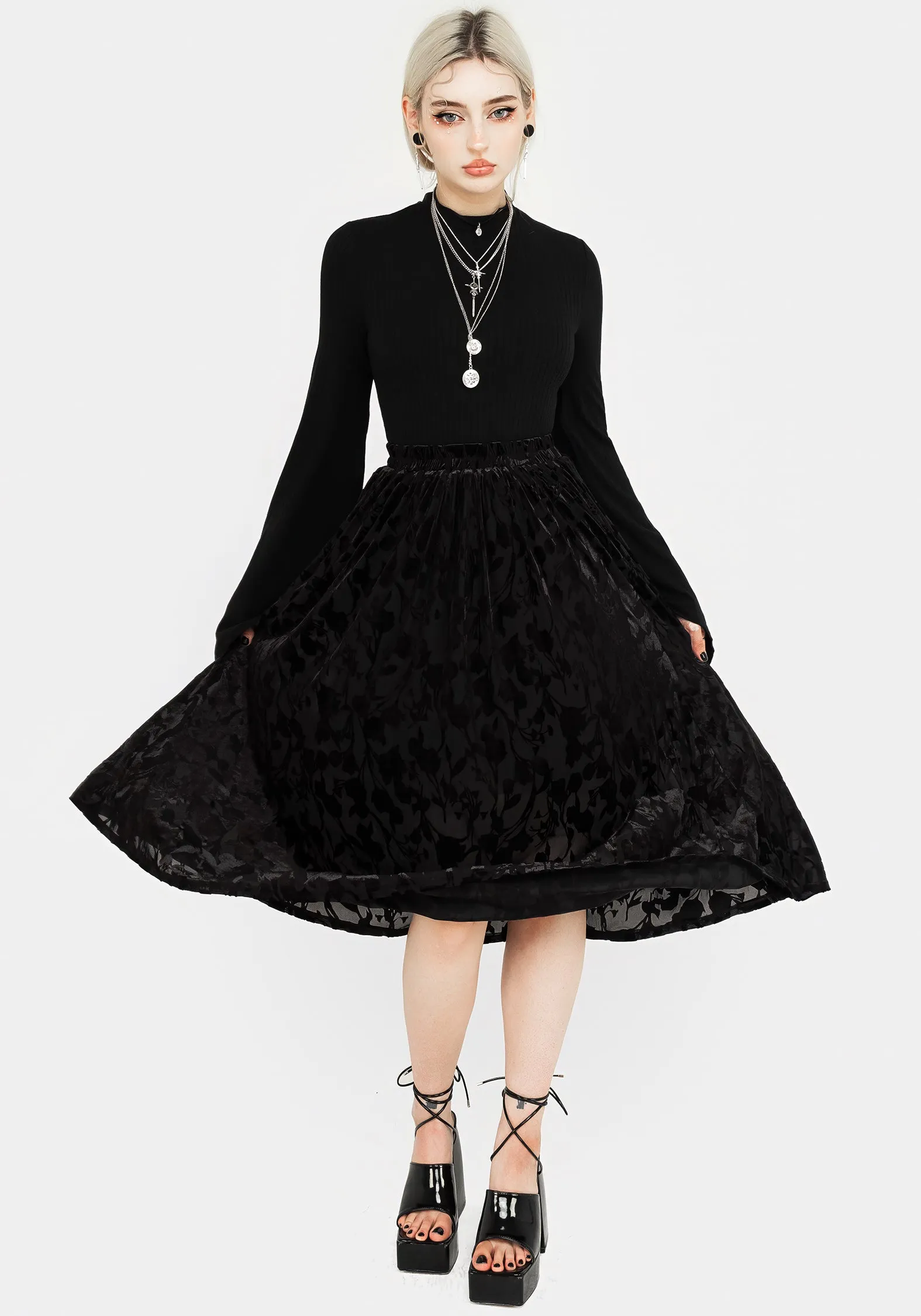 Ava Devoré Mesh Midi Skirt sold by Disturbia product image thumbnail 5