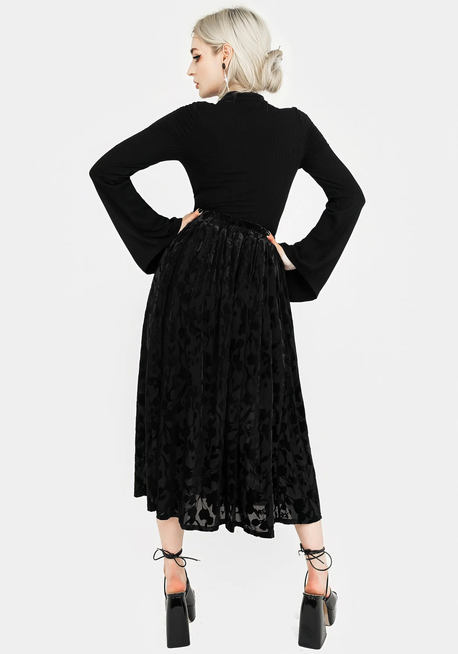 Ava Devoré Mesh Midi Skirt sold by Disturbia product image thumbnail 3