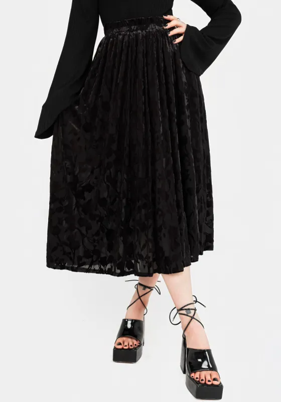 Ava Devoré Mesh Midi Skirt sold by Disturbia