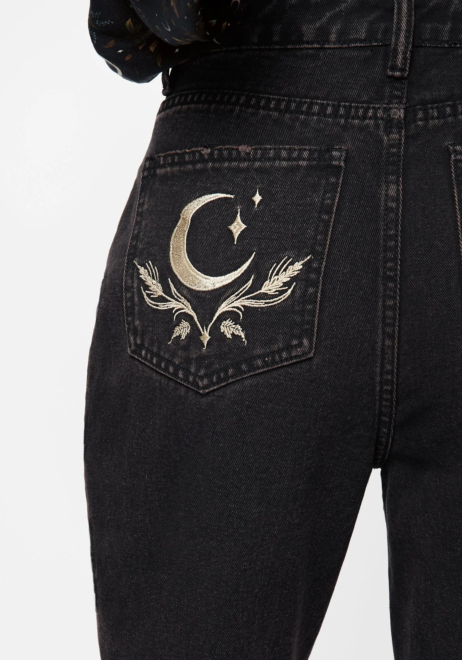 Abundia Embroidered Mom Jeans sold by Disturbia product image thumbnail 2