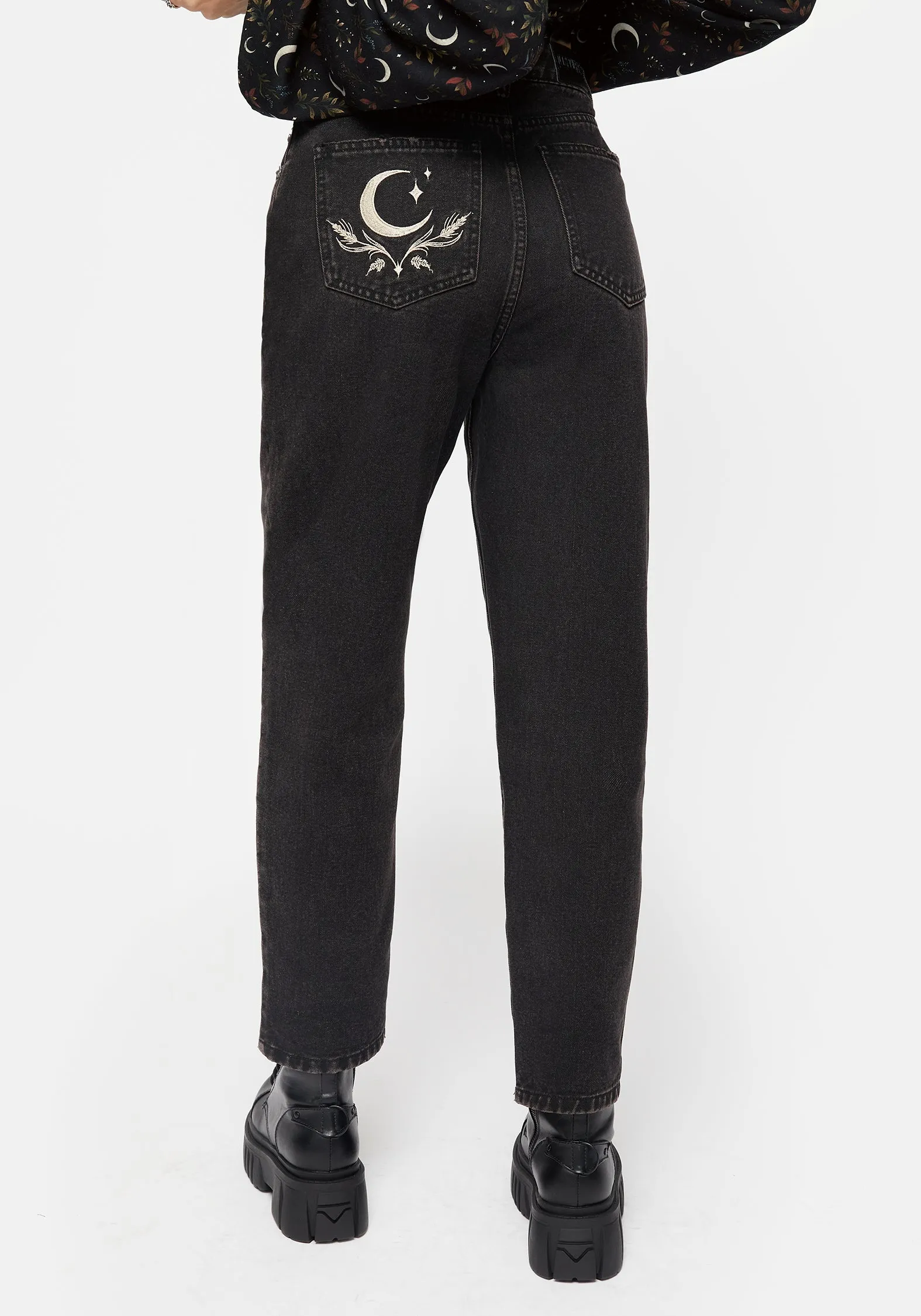 Abundia Embroidered Mom Jeans sold by Disturbia product image thumbnail 3