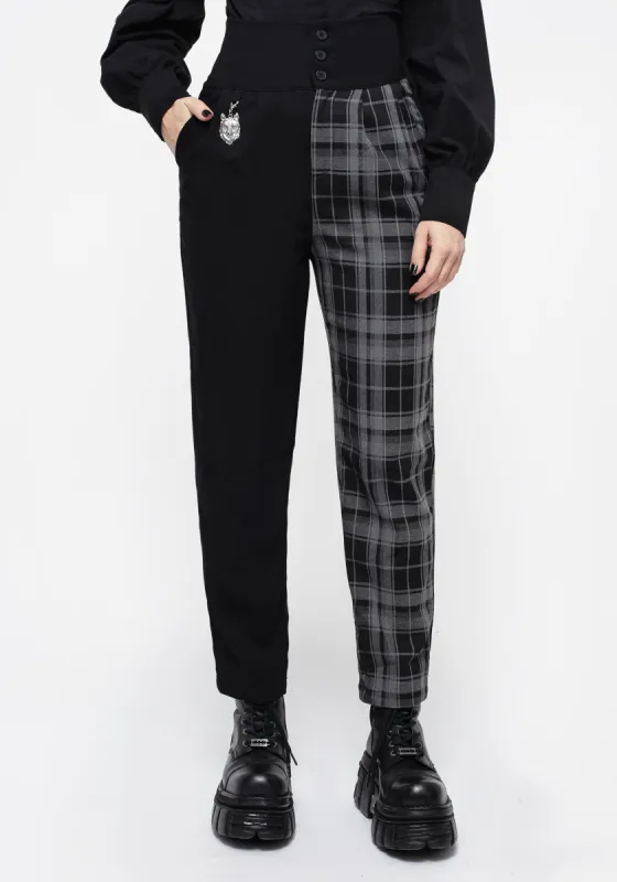 Fenrir High Waisted Check Tapered Trousers sold by Disturbia