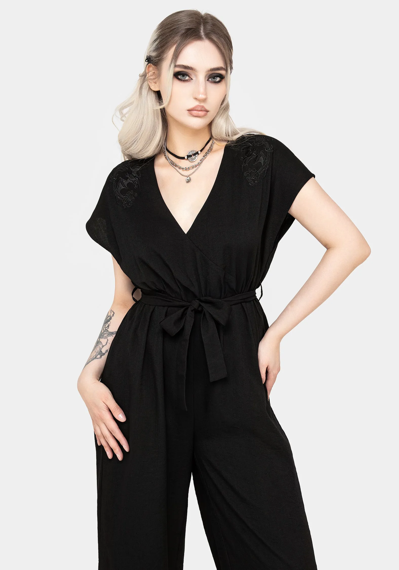 Vampyrum Embroidered Jumpsuit sold by Disturbia product image thumbnail 4