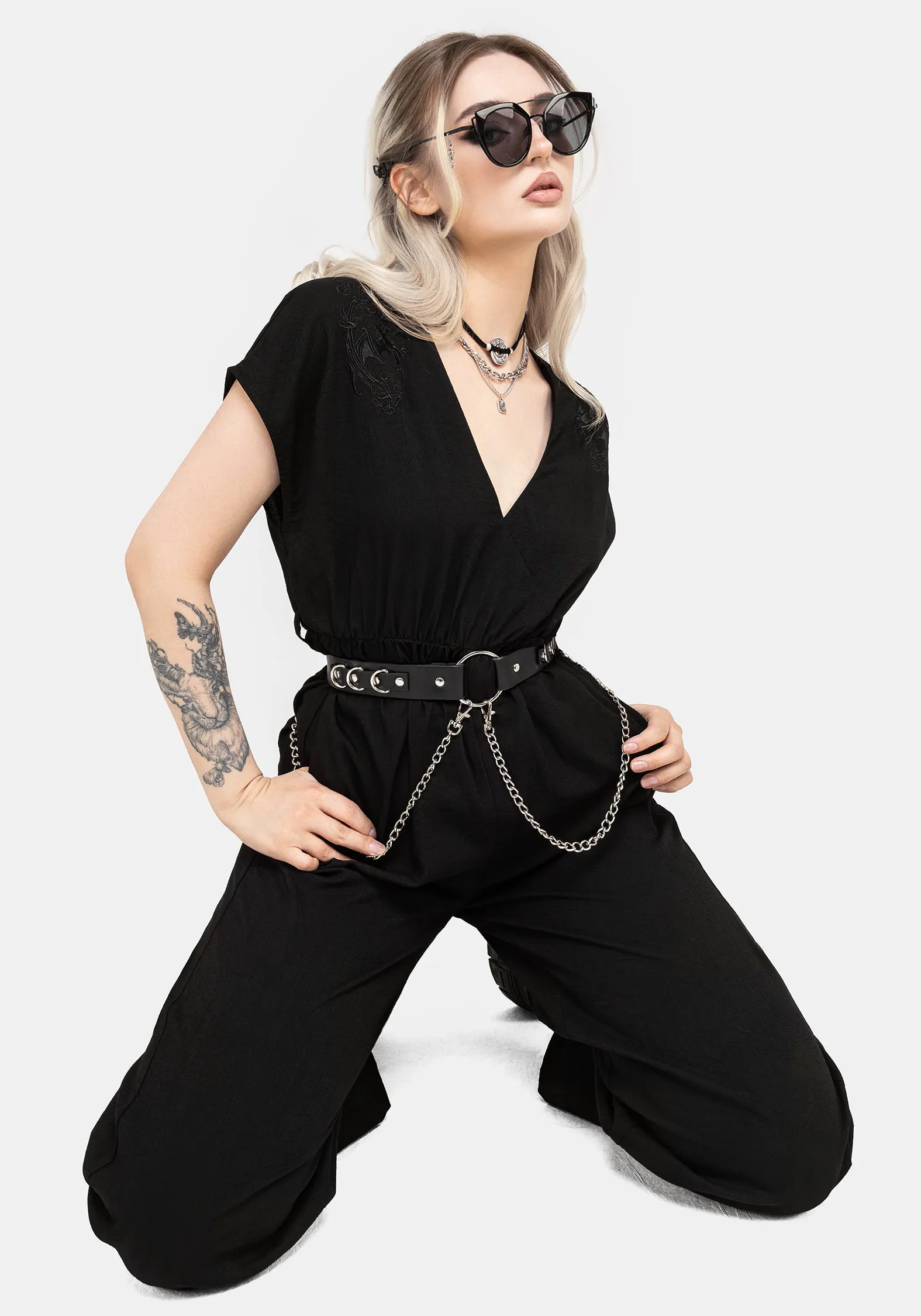 Vampyrum Embroidered Jumpsuit sold by Disturbia product image thumbnail 5