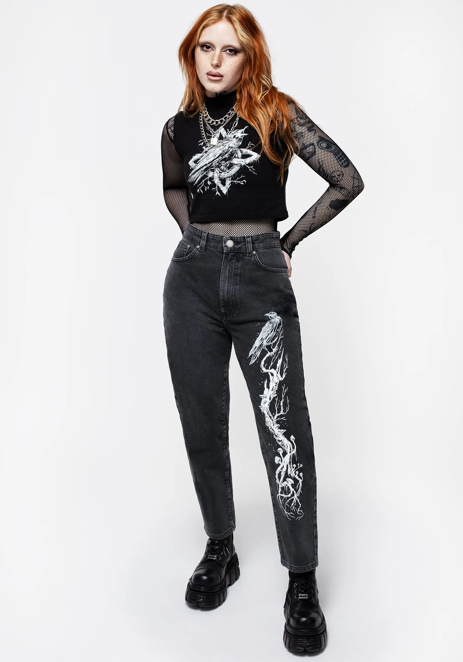 Korun Riddick Washed Mom Jeans sold by Disturbia