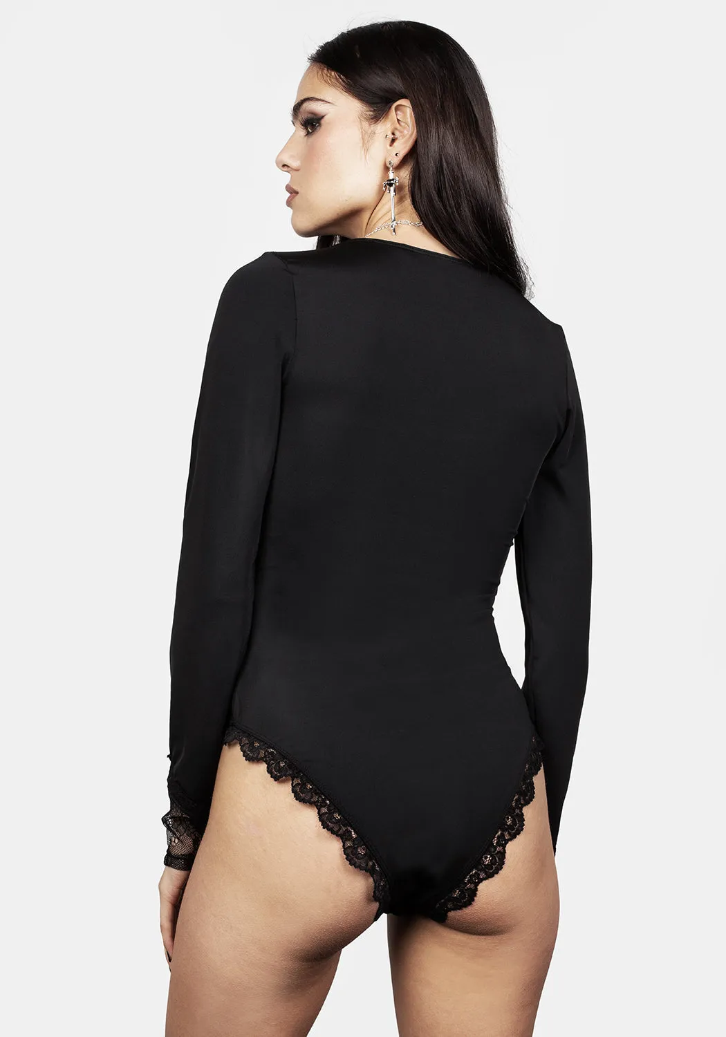 Grace Lace Panelled Bodysuit sold by Disturbia product image thumbnail 5