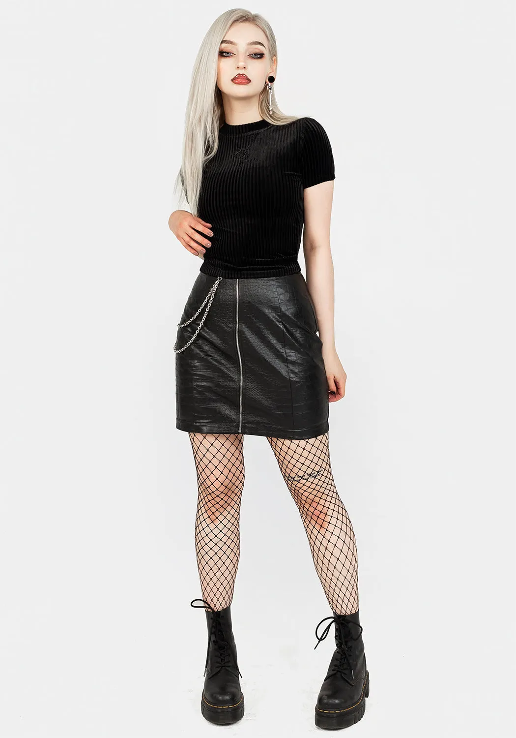 Rosaline Velour Rib Crop Top sold by Disturbia product image thumbnail 5