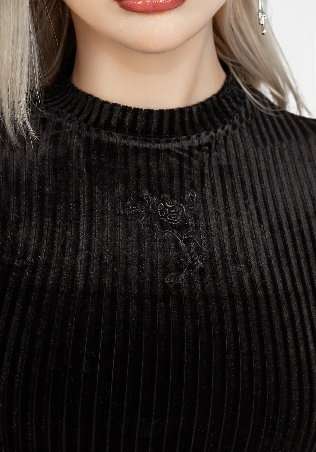 Rosaline Velour Rib Crop Top sold by Disturbia product image thumbnail 2