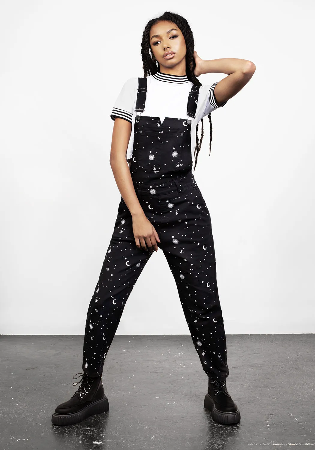 CELESTIAL EMBROIDERED DUNGAREES sold by Disturbia product image thumbnail 3